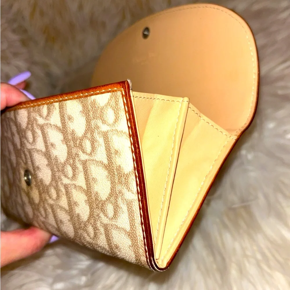 Rare CHRISTIAN DIOR Vintage Trotter Monogram Pattern Long Bifold Wallet
